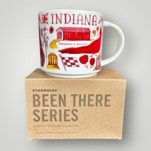 INDIANA Starbucks Been There Collectible Souvenir Red Mug 14 Oz. Preowned